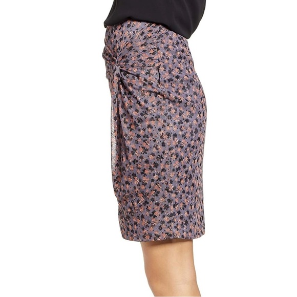 1.STATE Ditsy Drift Ruched Mini Skirt | Size S - Picture 9 of 11
